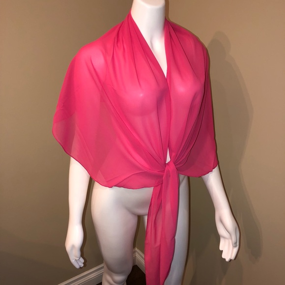 Sarong Wrap Cover Up Rose Pink Bathing Suit Bikini Wrap Head Scarf Pool Cover Up - Picture 5 of 5